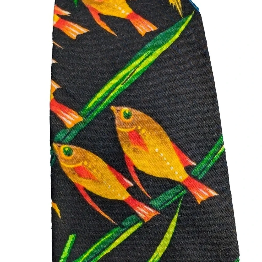 NWT Mens Black Sea Life Tie Tropical Fish Marine Ocean‎ Lake Fishing